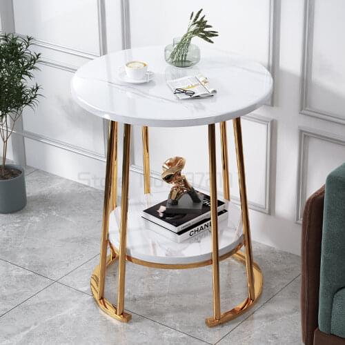 Small tea table family living room small family simple bedside table sofa side light luxury round table