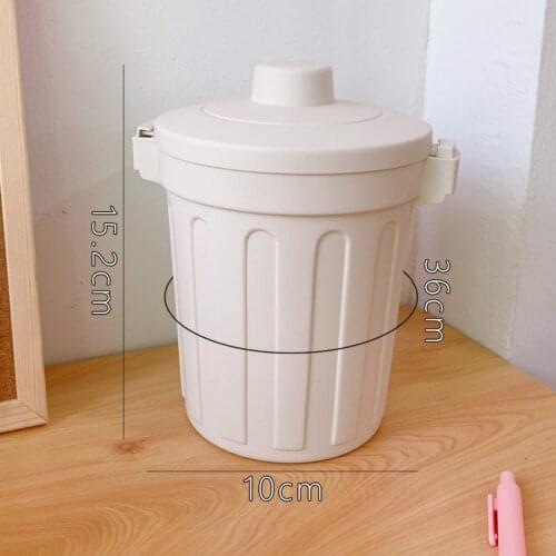 Mini Waste Bin Home Office Desktop Garbage Basket Creative Trash Can With Lid Lovely Girl Bedroom Bedside Small Table waste Bins