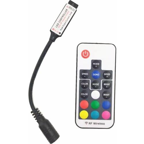 Mini Led RGB Remote Controller DC5-24V 17key RF Wireless Controller For 5050 12A RGB Led Strip Tape Lighting