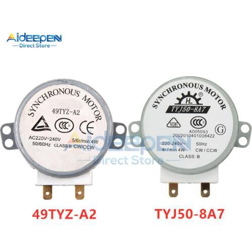 TYJ50-8A7 49TYZ-A2 AC 220-240V 4W Microwave Oven Tray Motor Micro Synchronous Motor CW/CCW 50/60Hz For Warm Air Blower