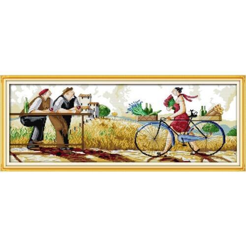 Fat men and woman Embroidery floss Counted Cotton Cross Stitch In 11CT 14CT DIY Needlework DMC Cross Stitch Kits For Embroidery