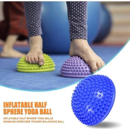 Inflatable Folding Hemisphere Yoga Ball Massage Practice Coach Balance Ball Family Interactive Toy Durian Ball Balance Half Ball
