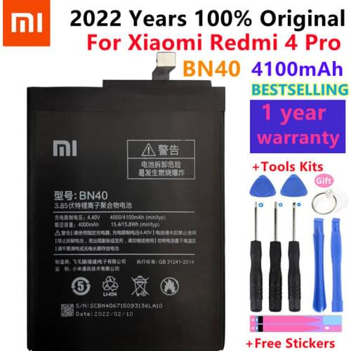 Original Xiaomi Redmi 4 Pro Battery BN40 4100mAh for Xiaomi Redmi 4 Pro Prime 3G RAM 32G ROM Edition High Quality Battery+Tool