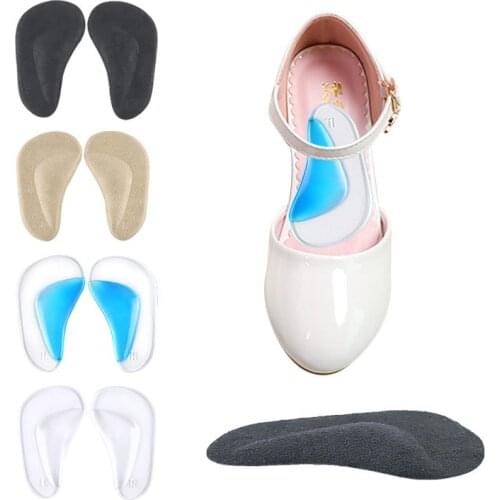 2pcs=1pair Silicone Children Arch Support Pads Flat Foot Orthotic Insole Valgus Gel Orthopedic Cushions Care For Kids Adult