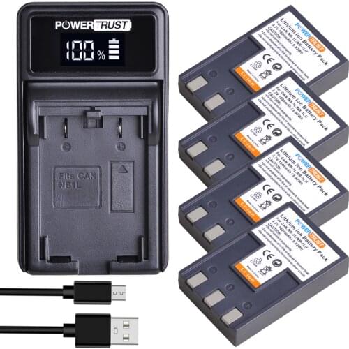 PowerTrust 1600mAh NB-1L NB-1LH NB1L NB1LH Battery and LED Charger for Canon S100 S110 S230 S400 S410 Digital Cameras