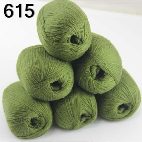 Sale 6balls X 50g pure high quality 100% cashmere warm soft Knitting Yarn Olive Green 233-615