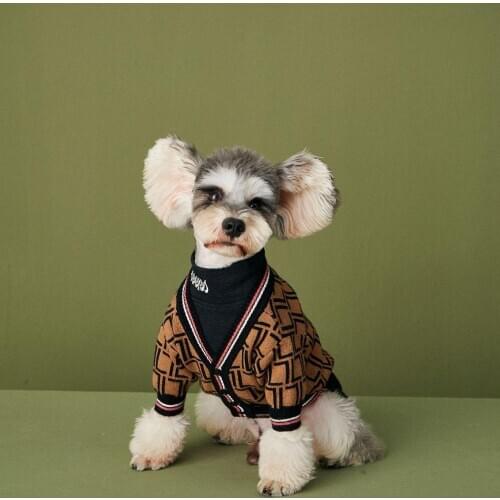 Luxury Dog Sweater for Small Dogs Letter Print Fashion Clothes for French Bulldog Winter Coat Pug Puppy Sweaters Dropshipping