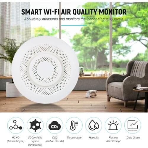 Smart Zigbee Air Quality Monitor Testing Formaldehyde VOC CO2 Temperature Humidity App Remote Monitor Air Quality Tester Sensor