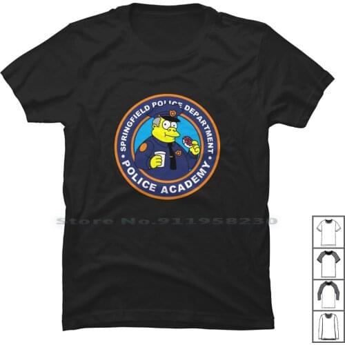 Springfield Police Academy T Shirt 100% Cotton Springfield Academy Police Music Humor Field Ring Pol Ice Ade Fun Pr