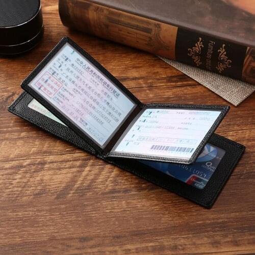 Ultra-thin driving license holder PU leather cover car driving document business ID pass folder unisex
