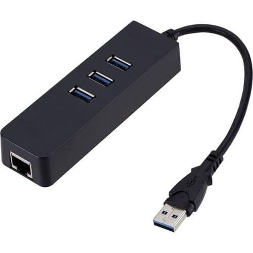 USB3.0 hub to RJ45 gigabit network port + 3-port USB3.0 hub to RJ45 network port hub