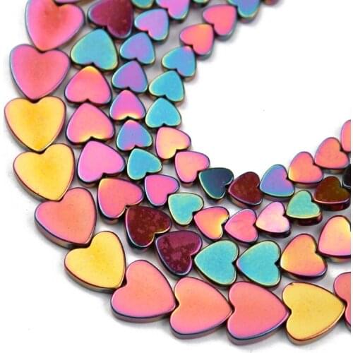 Heart shaped Rose Red Hematite Natural Stone 6/8/10mm Spacer Loose Beads For Jewelry Making Diy Bracelet necklace Accessories