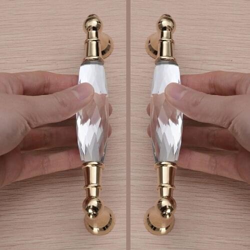 Jewelry Zinc Alloy Crystal Knob Glass Furniture Handle Pull Drawer Dresser Wardrobe Cabinet Kitchen Pull Cupboard Hardware