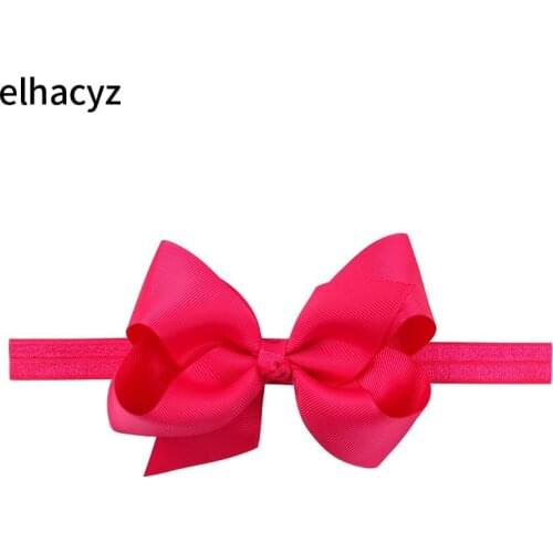1PC Candy Colors 4.5'' Hair Bow Tie Headband DIY Grosgrain Ribbon Bow Elastic Hair Bands Girls Children Hair Accessories