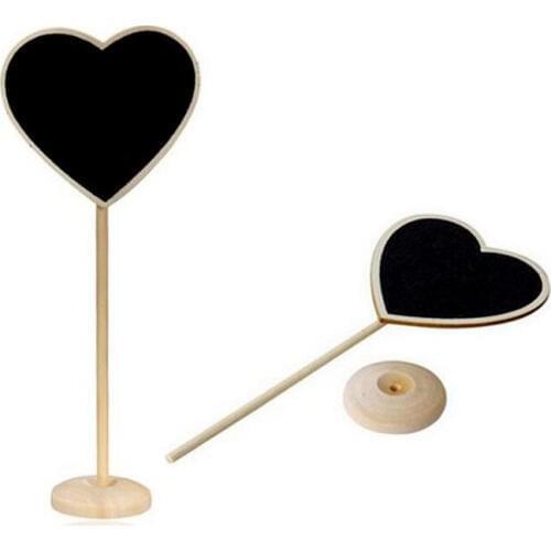 1000Pcs/lot Rectangle Heart Shaped Wood Mini Vintage Chalkboard Place Card Holder Stand for Dessert Table Wedding Decor ZA5113