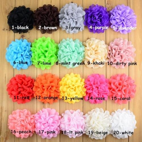 120pcs/lot Wholesale 20color U Pick 4" girls Burned Chiffon Fabric Flowers Use In Garment Hair Accessories Decoration MH71