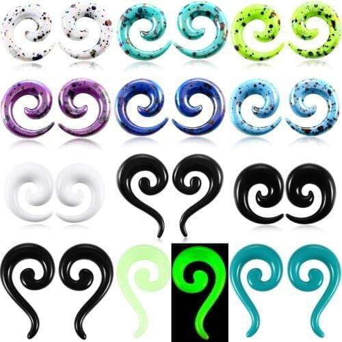 2pcs/lot Acrylic Spiral Ear Taper Piercing Earlets Stretcher Gauge Expander Earring Plug Piercing For Men Women Jewelry 2mm-10mm