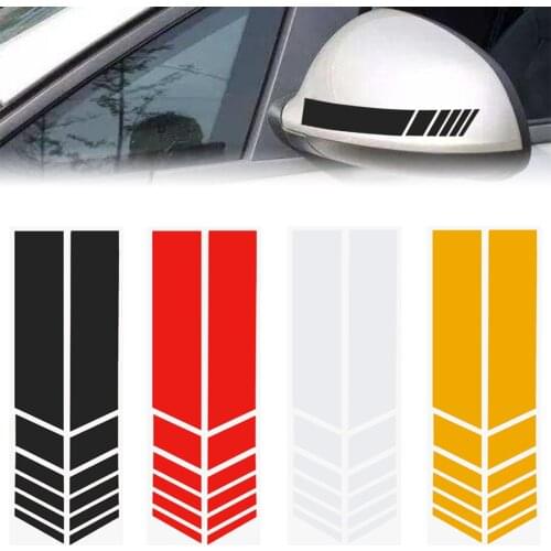 2pcs 6 Colors Car Styling Auto SUV Vinyl Graphic Car Sticker Rearview Mirror Side Decal Stripe DIY Car Body Decals 15.3*2cm