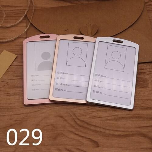 Free shipping 20pcs/lot customized logo ID card holder; aluminum alloy working ID card holder; name holder id29