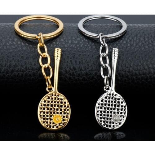 Tennis Racket Keychain Best Friend Keychain Keyrings Vintage Accessories Car Key Holder Sport Jewelry