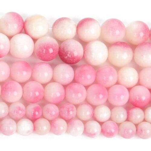 Natural Stone Beads Pink Peach Round Loose Beads For Jewelry Making DIY Bracelets Necklace Accessories Beads 4/6/8/10/12MM