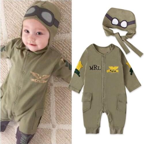 Autumn Newborn Infant Baby Boys Romper Jumpsuits Overalls Cotton Long Sleeve Kids Clothes