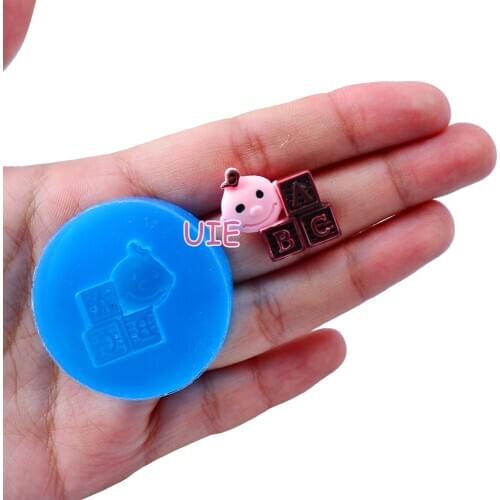 FYL110U 15.4mm x 15.7mm ABC Child Silicone Mold Fondant Cake Decoration Candy Resin Clay Earrings Necklace Craft Soap Candle