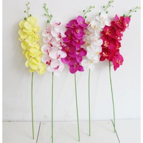 Orchid Artificial Phaleanopsi Fake Cheap Flowers Wedding Decoration Home Tabletop Stand Decor Bonsai Flowers Easy To Grow