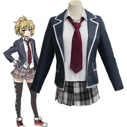 High-Rise Invasion Mayuko Nise Cosplay Costumes Anime Jk School Uniform Synthetic Hair Full Sets Wig Halloween Role Play Party