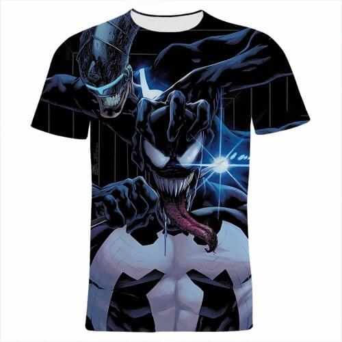 Summer Mens Clothing Marvel Venom 3D Printed Fashion Cool Women T Shirt Short Sleeve Streetwear Boy Girl Kids Tee Shirts
