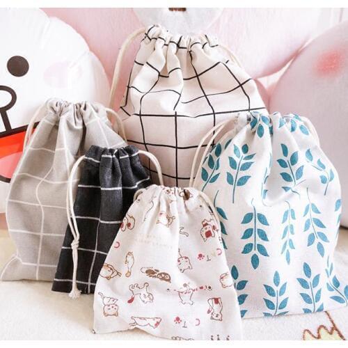Printed Linen Favor Bag 8x10cm 9x12cm 10x15cm 13x17cm pack of 50 Baby Shower Birthday Party Wedding Gift Pouch