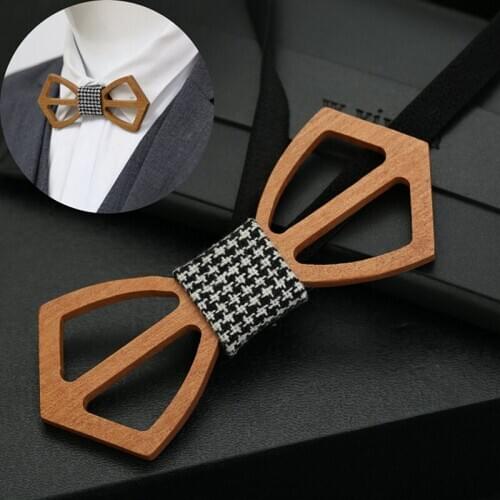 Fashion Classic Hollow Wood Bow Tie Wedding Suits Wooden Bow Tie Butterfly Fake Collar Shirt Wood Bowtie Gravata Slim Cravate