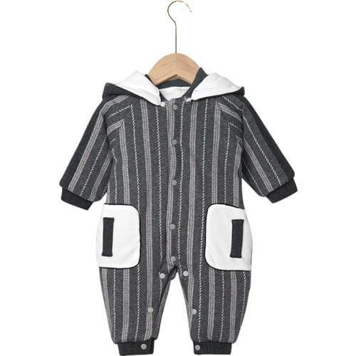 Fashion spring Autumn baby boys romper Cotton Long Sleeved clothes cotton stripe Gentleman Work clothes