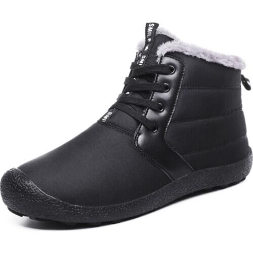 XPAY Men boots Winter Casual shoes Lace up snow Boots men Waterproof Ankle Boots Fashion Men Winter Shoes Plus Size 39-48