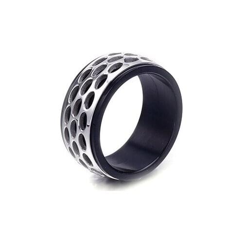 European and American hipster retro titanium steel mens ring punk style rock stage ring pundi accessories