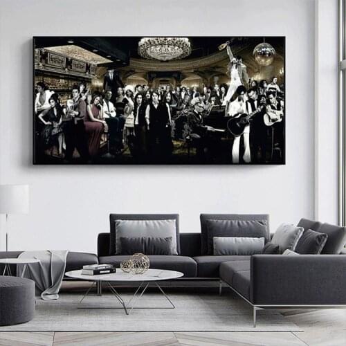 Music Singer Star Gathering Large Living Room Canvas Paintings Wall Art Posters and Prints for Living Bedroom Home Decoration