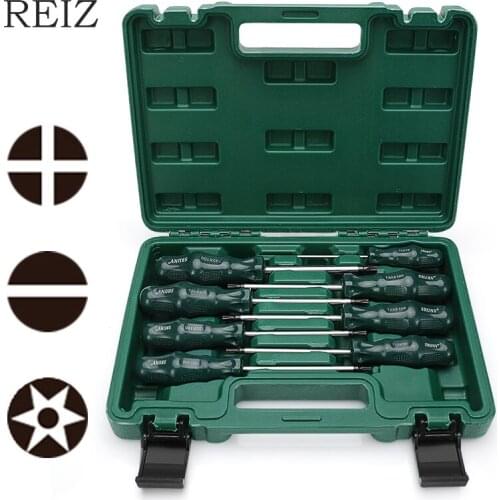 REIZ 8 Pcs Precision Screwdriver Set Phillips Slotted Torx Magnetic Screw Bits CR-V Multifunction Household Repair Hand Tool Kit
