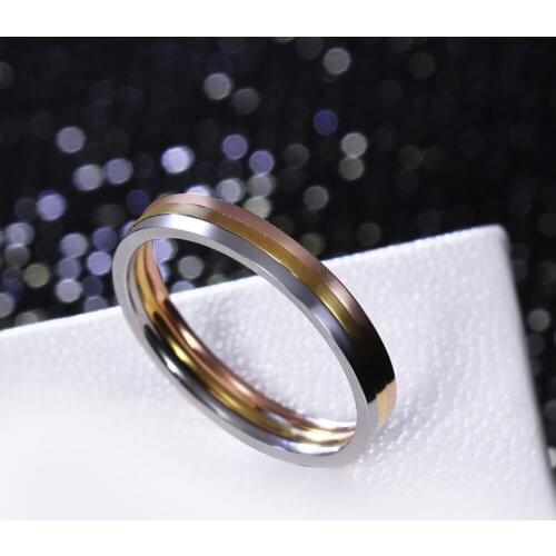 New arrival Women Europe Style Stainless steel Rings Rose gold Color 3 pcs/Set Engagement Ring Steel Jewelry