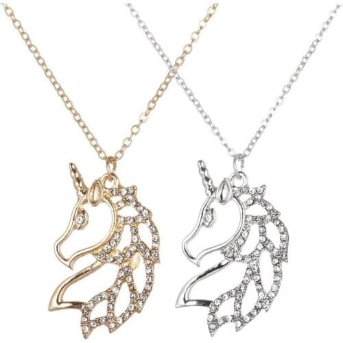 New Accessories Horse Necklace Hollow Animal Pendant In Manufacturers Rhinestone Necklaces Pendants