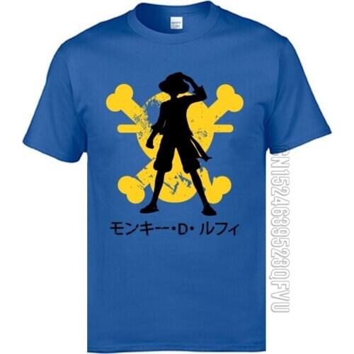 New Design One Piece Luffy Comic Tshirts Round Neck 100% Cotton Teenage Tops T Shirt Skull Japan Anime Tshirts Hot Sale