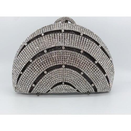 19.5x13CM New Product Diamond-studded Dinner Bag Empty Metal Hard Box Crystal Bag Banquet Clutch Bag Full Diamond Women a6837