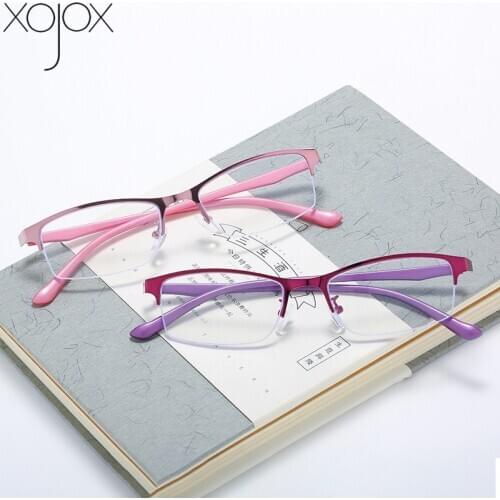 XojoX -1.5 -2.0 -2.5 -3.0 to-6 Business Finished Myopia Glasses Women Half Frame Anti Blue Light Shortsighted Eyewear Men