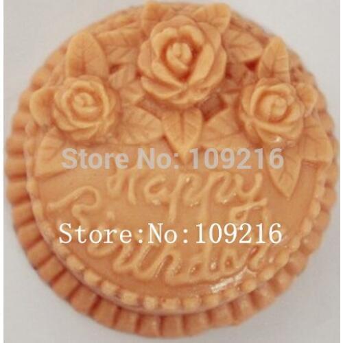 Wholesale!!!1pcs Happy Bithday&Rose (zx834) Silicone Handmade Soap Mold Crafts DIY Mould