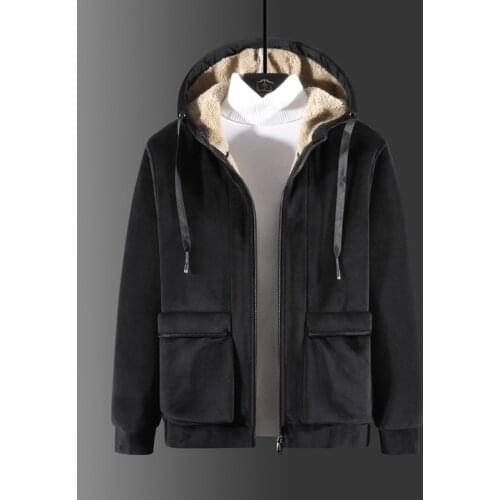 Autumn Winter New Men Fleece Hooded Jacket Men Warmth Thickened Lambswool Outdoor Wear Casual Plus Size Jacket Men Jacket L-8XL