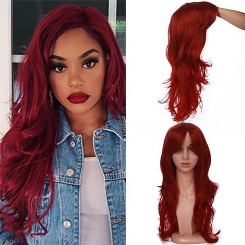 BENEHAIR Synthetic Wigs With Bangs Cospaly Wig Layered Hairstyle Ombre Red Pink Blue Orange Yellow Purple Wig For Women Party