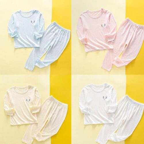 Children Pajamas 2pcs Set Cartoon Sleepwear Baby Girls Clothes Autumn Cotton Pijamas Infantil Boys Nightwear Pyjamas Kids 0-36M