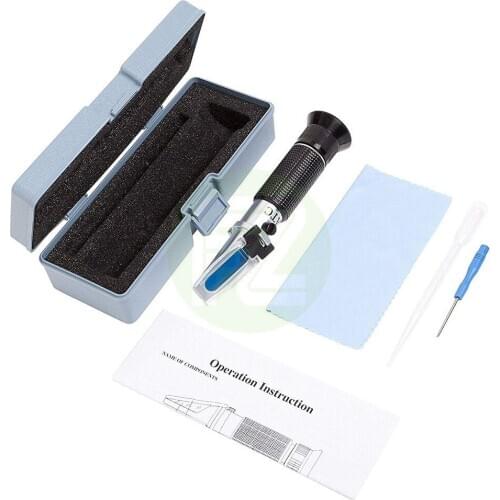 Refractometer For Salinity 0-28% Salt Water Aquarium Brine Marine, With ATC
