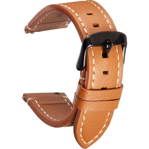 Men Oil Wax Leather Watchbands Quick Release with Stainless Steel Buckle Replacement Watch Strap18/19/20/21/22mm WB127