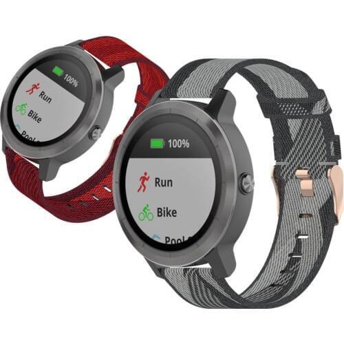 Watch Band For Garmin Venu Nylon Canvas Wrist Strap Bracelet For Garmin Forerunner 245 645 Vivoactive 3 4 Smart Watch Wristband