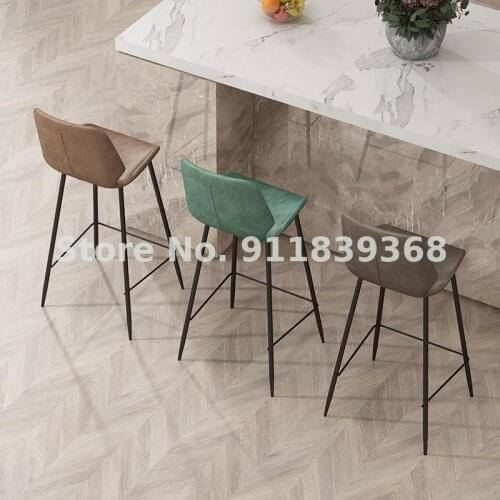 Light Luxury Italian Iron Bar Chair American High Chair Nordic Bar Chair Fashion Modern Household High Stool Bar Stool